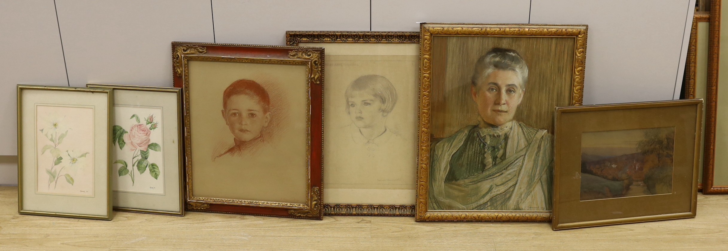 Frederick Samuel Beaumont (1833-1899), three pencil and watercolour sketches, head studies, all signed and two dated 1902 and 1911, largest 57 x 42cm